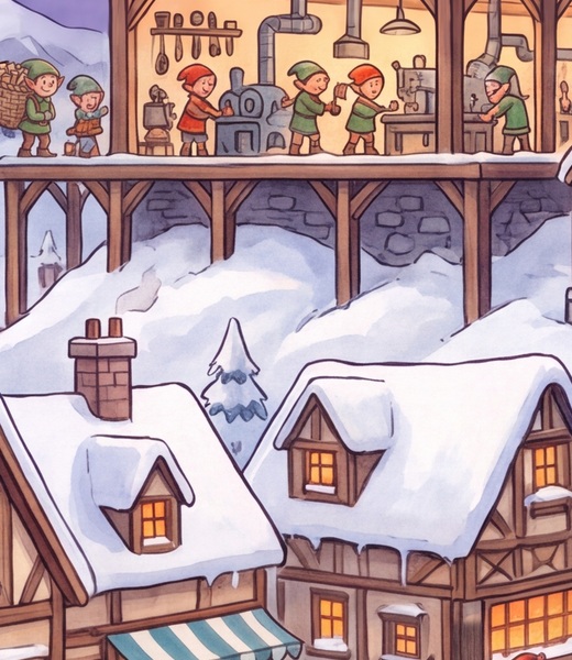 The Elf Workshop opening illustration